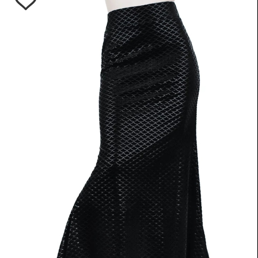 Killstar Black Sea Velvet Maxi Skirt